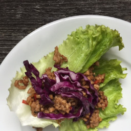 Gluten-Free Pork Lettuce Wraps with Red Cabbage
