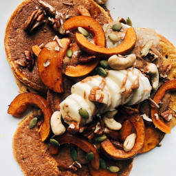 Gluten Free Pumpkin Spice Pancakes with Spiced Toppings