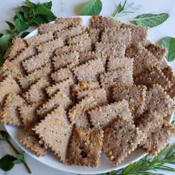 Gluten-Free Sourdough Discard Crackers Recipe w/ Optional Herbs & Chees