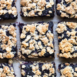 Gluten Free + Vegan Blueberry Crumble Bars