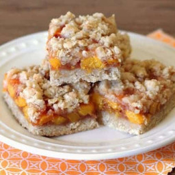 gluten free vegan peach crumb bars