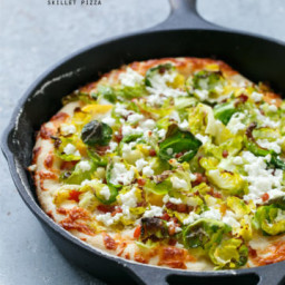 Goat Cheese and Brussels Sprout Skillet Pizza