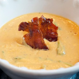Goat Cheese and Butternut Soup with Maple Candied Bacon Recipe