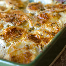 Goat Cheese and Chive Creamy Scalloped Potatoes