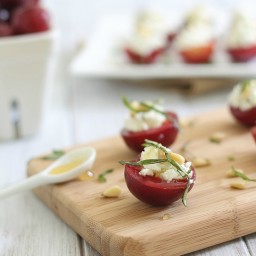 Goat Cheese and Honey Stuffed Plums