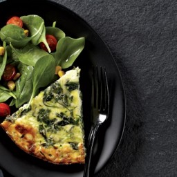Goat Cheese and Zucchini Crustless Quiche With Grilled Corn Salad