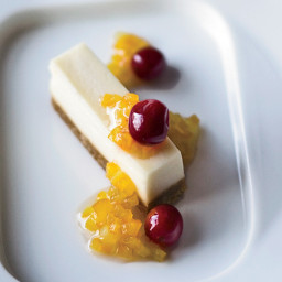 Goat Cheese Cheesecake with Honeyed Cranberries