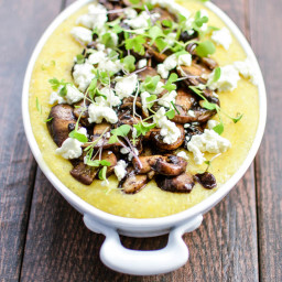 Goat Cheese Polenta with Balsamic Mushrooms