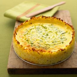 Goat Cheese Quiche with Hash-Brown Crust