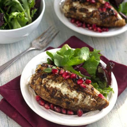 Goat Cheese Stuffed Pomegranate Chicken with Balsamic Reduction {High Prote