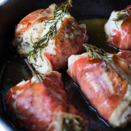 Goat Cheese Stuffed Rosemary Chicken Wrapped in Prosciutto