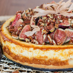 Goat Cheesecake with Figs, Pecans and Honey