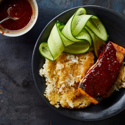 Gochugaru Salmon With Crispy Rice