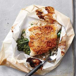 Gochujang-Glazed Cod and Broccolini Packets