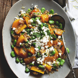Golden Beets with Fava Beans and Mint