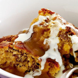 Golden syrup and pecan self-saucing pudding