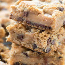 Gooey Peanut Butter Chocolate Chip Cookie Bars