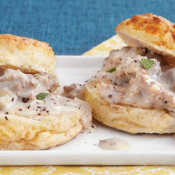 Gouda Biscuits and Sausage Gravy