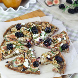 Grain Free Bosc Pear, Fresh Figs and Goat Cheese Pizza