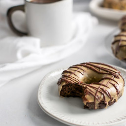 Grain-Free Chocolate Donuts with Espresso Glaze [paleo-friendly]