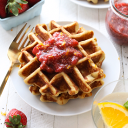 Grain Free Waffles with Homemade Strawberry Jam