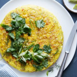 Grain Frittata with Chile, Lime and Fresh Herbs