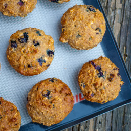Granola muffins with cranberries and blueberries