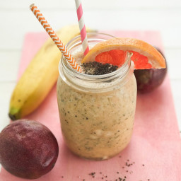 Grapefruit Banana Passionfruit Smoothie with Chia Seeds