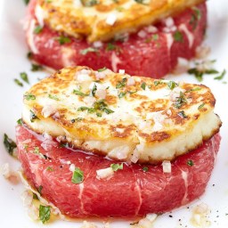 Grapefruit Rounds with Halloumi Cheese
