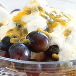 Grapes with passionfruit yoghurt