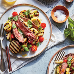 Grass-Fed Flat Iron Steak with Grilled Ratatouille