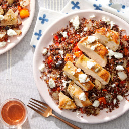 Greek Chicken & Quinoa Salad with Sweet Peppers & Goat Cheese