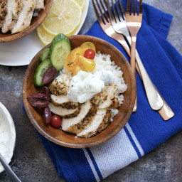 Greek Chicken Cauliflower Rice Bowls