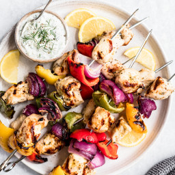 Greek Chicken Kabobs (on the grill or in the oven!)