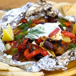 Greek Chicken, Pepper and Potato Foil-Packets