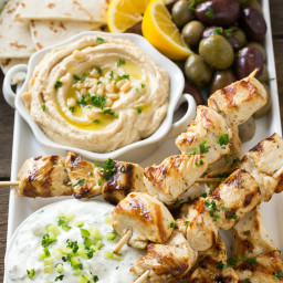 Greek Chicken Souvlaki with Yogurt Sauce