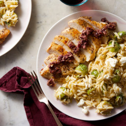 Greek Chicken with Olive Tapenade & Creamy Orzo