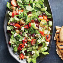 Greek Chopped Salad with Grilled Pita