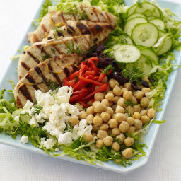 Greek lemon-dill grilled chicken salad