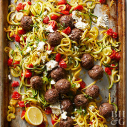 Greek Meatballs with Squash Noodles and Tomatoes