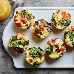 Greek Muffin-Tin Omelets with Feta & Peppers