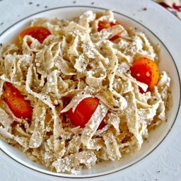 Greek Pasta with Mizithra Cheese and Cherry Tomatoes
