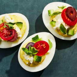 Greek Salad Deviled Eggs