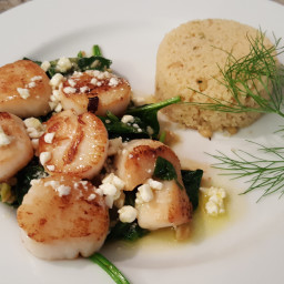 Greek Scallops and Spinach