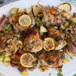 Greek Sheet Pan Chicken with Lemon and Potatoes Recipe