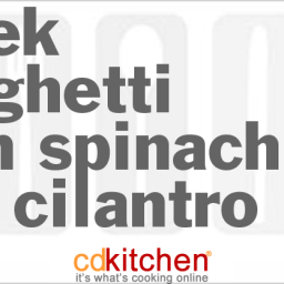 Greek Spaghetti With Spinach And Cilantro