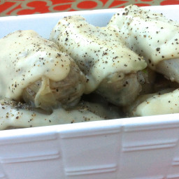 Greek Stuffed Cabbage Rolls recipe in lemon sauce (Lahanodolmades / Lahanod