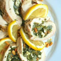 Greek Stuffed Chicken Breasts with Feta and Pine Nuts