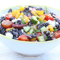 Greek Style Black Bean Pasta Salad