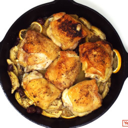 Greek-Style Chicken Thighs with Artichokes and Olives